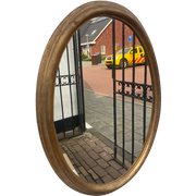 Goudkleurige Ovale Houten Spiegel, 80 X 60 Cm, Reliving
