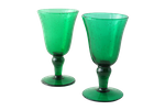 Set Of Two Green Wine Glasses Price/Set