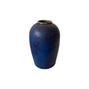 Vintage Keramiek Blauw Handmade Vaas H18Cm