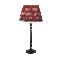 Zwarte Houten Lamp Met Handgepliseerde Lampenkap