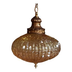 Art Deco Lamp | Persglas Lamp | Amber Hanglamp