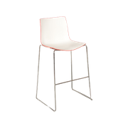 Arper Catiffa 46 Design Barkruk, Wit / Rood, Buisframe Onderstel