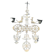 Byzantijnse Cross Wall Opknoping Candle Holders, Jaren 1950