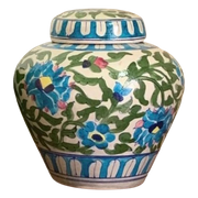 Vintage Indiase Handbeschilderde Pot