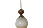 Mid Century Hanglamp Kleurrijke Plafond Hanglamp met Glazen Kap Vintage
