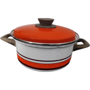 Vintage Pan Wit Oranje Bruine Strepen 20 Cm