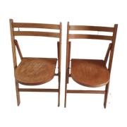 Vintage Klapstoelen Folding Chairs Hout Bruin 2X