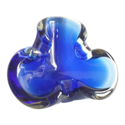 Prachtige Kobalt Blauwe Murano Glas Asbak
