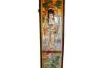 Antique Hand-Painted Japanese Stained Glass Window