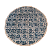 Tk38 Retro Chique Tafelkleed Velvet Rond Zeeblauw 168 Cm