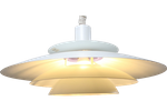 Vintage Witte Deense Hanglamp Van Form Light,1960 Denemarken.