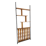 Roomdivider Vintage Met Hout En Staal, Plantenrek, Boekenplank