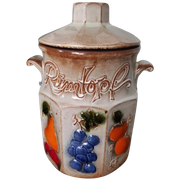 Vintage Rumtopf Vaas Pot Met Deksel Bruin West-Germany 827-3