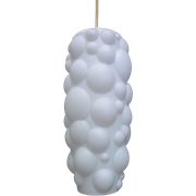 White Glass Pendant Lamp, “Blob” 1960S Czech