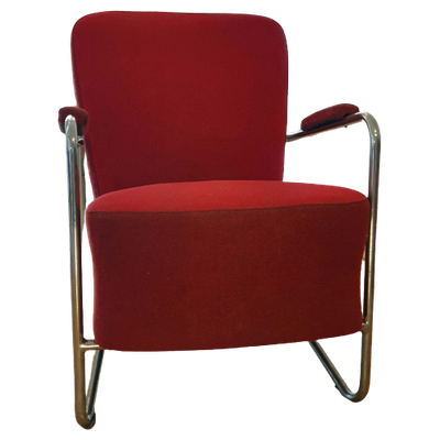 Set Van Buisframe Fauteuils En Buisframe Serveertafel Fauteuil