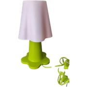 Vintage Tafellampje Ikea Mammut Lichtroze Groen Bloem
