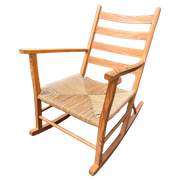 Scandinavisch Design Schommelstoel - Gevlochten Touwzitting