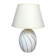Vintage Tafellamp Wit Porselein Met Goud - Italiaanse Design