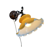 Vintage Wandlamp – Oker Geel Glas –