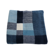 Vintage Scala Manta Product Grote Blauwe Geblokte Deken