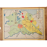 Vintage Kaart Landkaart Provincie Utrecht Aardrijkskunde