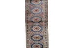 Tls02 Mini Loper Perzisch Zijdeachtig Taupe Blauw Rood
