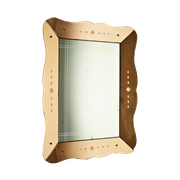 Art Deco Roze Venetiaanse Spiegel Elegant Geëtst 76X58Cm