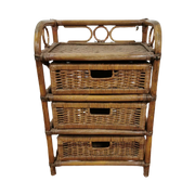 Vintage Mid-Century Ladekastje Van Bamboe, Rotan.