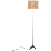 50’S Vloer Lamp Met Nieuwe Rotan Kap 64681