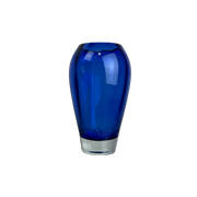 Cobalt Blue Facet Cut Glass Vase