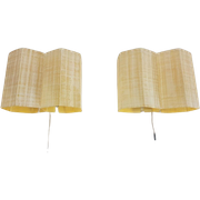 2X Honeycomb Flush Wandlamp Fiberglass Mid Century '50 Lamp