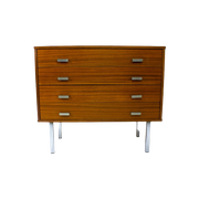 Mid-Century Dresser With Metal Handles