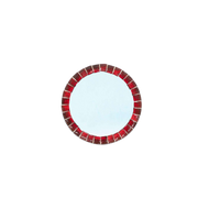 Fat Lava Ronde Spiegel Jaren 70, Midcentury Ceramic Mirror