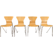 Set Van 4 Vintage Design Vlinderstoelen Eetkamerstoelen