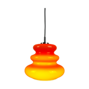 Dark Orange Glass Pendant Light By Peill And Putzler 1960