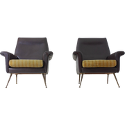 Two Modernist Italian Lounge Chairs