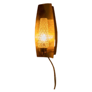 Vintage Messing Jaren 60 Glazen Wandlamp, Midcentury Light
