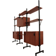 Vintage Houten Modular Wandsysteem,1960 Italië.