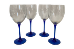 4X Wijnglas / Wijnglazen Rode Wijn Kobalt Blauwe Voet - Luminarc | Kerst