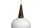 Vintage Hanglamp | Opaline | Teak | Scandinavische Stijl