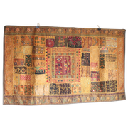 Large Vintage Banjara Patchwork Tapestry, India