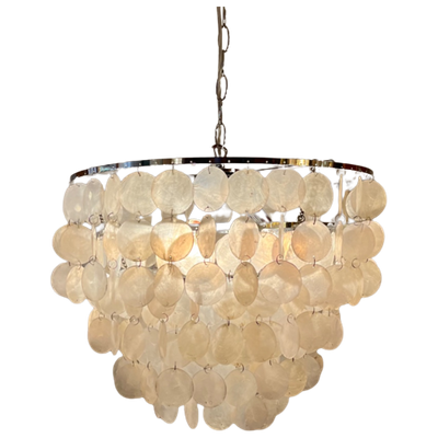 Vintage Capiz Schelpen Hanglamp Lamp Opaline Parelmoer Hanglamp