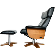 Zedere Italiaans Design Recliner Chair + Stool