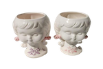 Vintage Bloempotten Hoofd Meisje