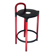 Anna Castelli - Kartell - Bar Stool, Model Polo - Red And Black Edition