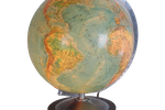 Midcentury Glazen Globe Met Licht Van Columbus Duoerdglobe, Duitsland