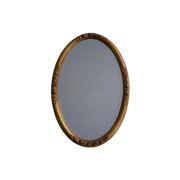 Grote Houten Ovale Art Deco Spiegel Met Gebeeldhouwde Rozen