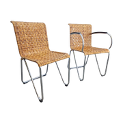 Set Gispen Diagonaal Stoel Buisframe Rotan Dutch Design '30