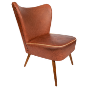 Vintage - Cocktail Chair - Cognac Kleur - Skai - 1960'S