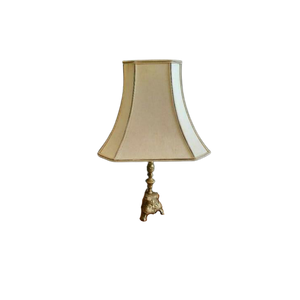 Klassieke Vintage Lamp, Koperen Gegoten Voet, Regency Kap